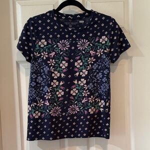 Lucky Brand Navy Floral Tee size small
